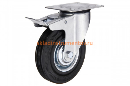 Колесо промышленное поворотное с тормозом SCB42 100 мм MFK-TORG 4003100