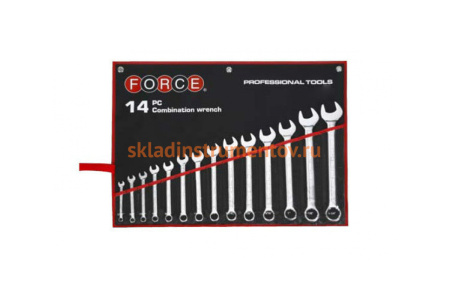 Набор дюймовых комбинированных ключей 14 предметов FORCE 5141SC
