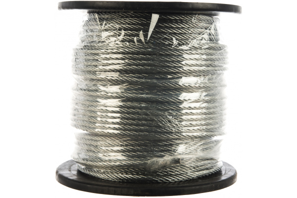 Стальной трос Зубр DIN 3055, оцинкованная сталь, синтетическая сердцевина, d=6 мм, L=120 м 4-304110-06 Стальной трос Зубр DIN 3055, оцинкованная сталь, синтетическая сердцевина, d=6 мм, L=120 м 4-304110-06