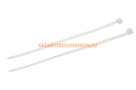 Нейлоновые хомуты Зубр белые, 7.6x250 мм, 100 шт. 309010-76-250
