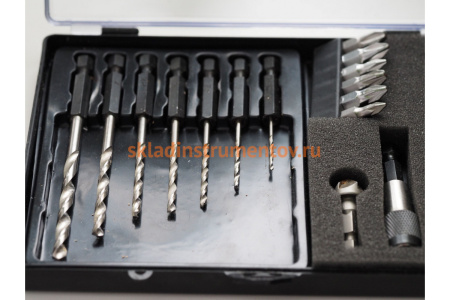 Набор биты+сверла+зенкер в пластиковом футляре NAREX 850200