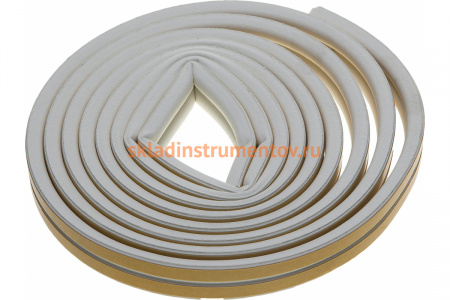 Самоклеящийся уплотнитель Зубр резиновый профиль D белый 6 м 40920-006