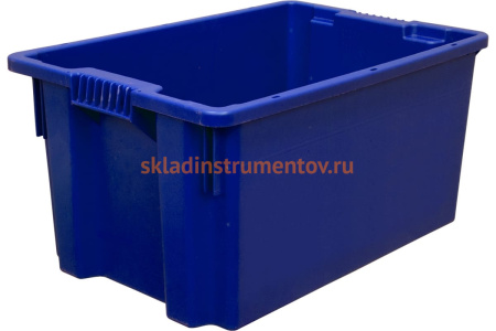 Сплошной ящик Тара.ру 600х400х300 мм, синий 05428 Сплошной ящик Тара.ру 600х400х300 мм, синий 05428