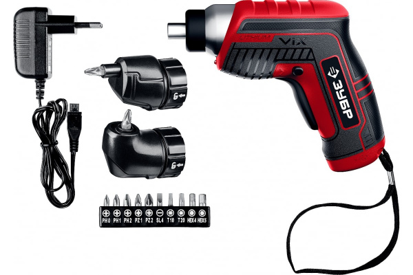 Аккумуляторная отвертка с битами ЗУБР ViX О-Е-3.6 ЛиМ2