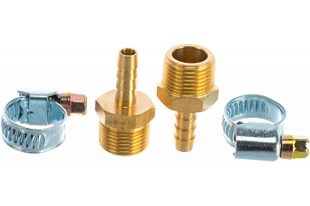 Штуцер пневматический наружная резьба 3/8- елочка  6 мм ROCKFORCE RF-MH06/04