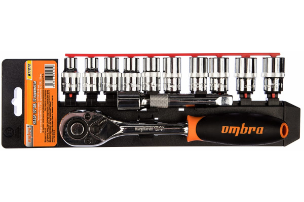 Набор торцевых головок и аксессуаров Ombra 1/2DR 12 предметов 55580 911212