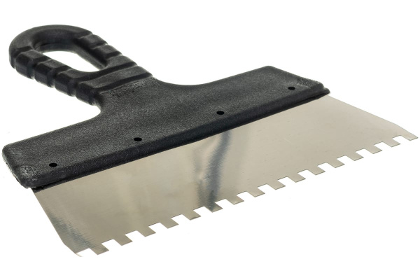 Зубчатый шпатель, нержавеющая сталь, пластиковая рукоятка 6х6 мм, 200мм Вихрь 73/3/2/26
