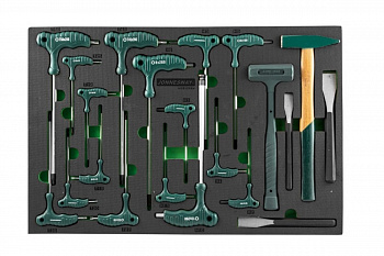 Jonnesway H10121SV Набор ключей торцевых шестигранных и TORX молотков и зубил в EVA ложементе 49273