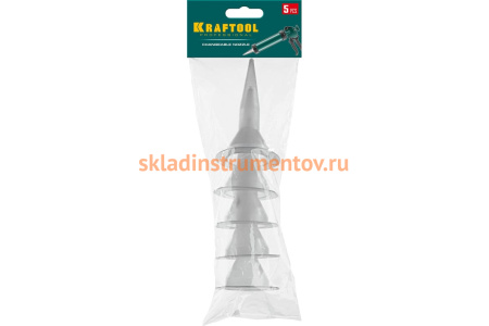 Запасные сопла для закрытых пистолетов для герметика 5 шт KRAFTOOL 06677-S Запасные сопла для закрытых пистолетов для герметика 5 шт KRAFTOOL 06677-S