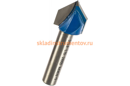 Фреза пазовая галтельная V-образная ПРОФЕССИНАЛ (15.8х16х48 мм; 90 градусов; хвостовик 8 мм) Зубр 28752-15.8