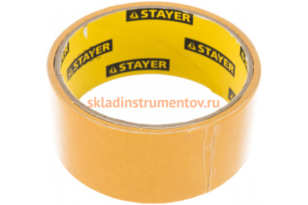 Лента клеящая двухсторонняя "PROFI" (38 мм; 5 м) укрепленная тканью Stayer 1221-38-05