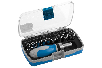 Реверсивная отвертка Зубр ЭКСПЕРТ с насадками 38 предметов 25288-H38