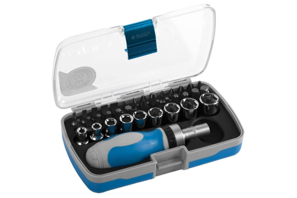 Реверсивная отвертка Зубр ЭКСПЕРТ с насадками 38 предметов 25288-H38