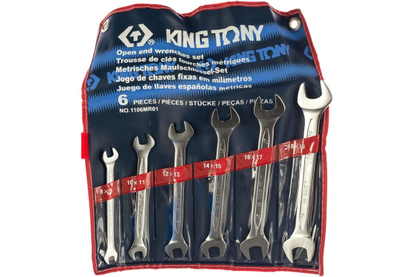 Набор рожковых ключей, 8-19 мм, 6 предметов KING TONY 1106MR01