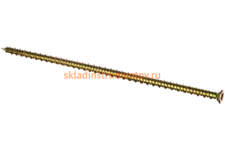 Рамный универсальный шуруп с потайной головкой Зубр хроматированный, TORX 30, 7,5x202мм, ТФ6 4-300486-75-202