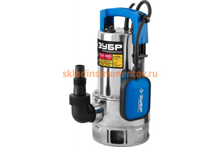 Погружной дренажный насос для грязной воды Зубр Профессионал Т3 НПГ-Т3-1100-С
