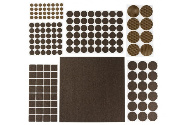 Набор самоклеящихся накладок на мебельные ножки Stayer COMFORT 125 шт, коричневые 40916-H125