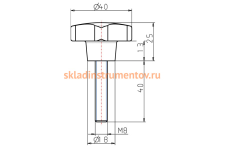 Крестообразная рукоятка KIPP K0148.508X40