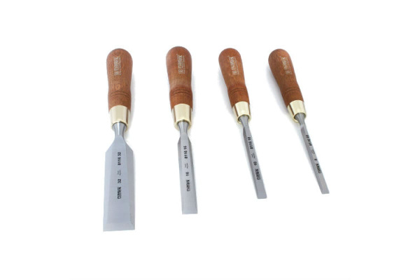 Набор из 4 плоских стамесок с ручкой NAREX WOOD LINE PLUS 8, 10, 16, 32 мм 863202