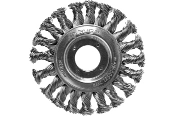 Щетка дисковая (100х22 мм; плетеные пучки стальной проволоки 0.5 мм) ЗУБР 35190-100_z02