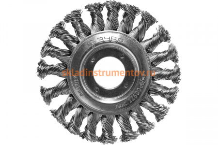 Щетка дисковая (100х22 мм; плетеные пучки стальной проволоки 0.5 мм) ЗУБР 35190-100_z02