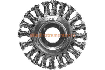 Щетка дисковая (100х22 мм; плетеные пучки стальной проволоки 0.5 мм) ЗУБР 35190-100_z02