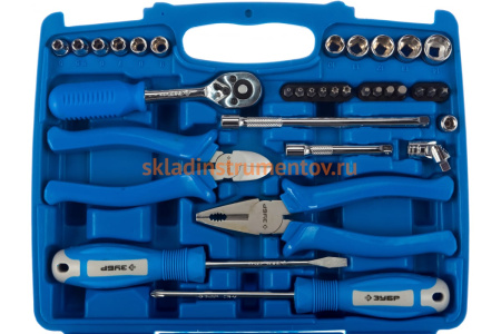 Набор: универсальный слесарно-монтажный инструмент 1/4", 33 шт. ЗУБР ЭКСПЕРТ 27671-H33