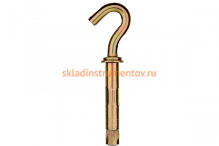 Анкерный болт с крюком Зубр 8 x 40 мм, 60 шт, желтопассивированный, Профессионал 302372-08-040