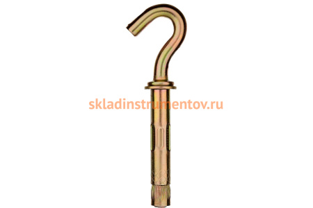 Анкерный болт с крюком Зубр 8 x 40 мм, 60 шт, желтопассивированный, Профессионал 302372-08-040