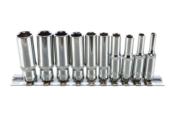 Набор глубоких торцевых головок (10 пр; 1/4 DR; 4-13 мм) ЭВРИКА ER-95150