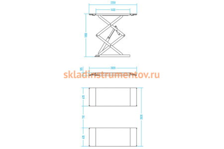 Низкопрофильный ножничный подъемник NORDBERG N631L3.5-220