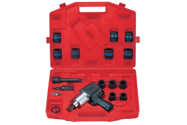 Пневматический ударный гайковерт с комплектом ударных головок (18 предметов) KING TONY 64115MP02