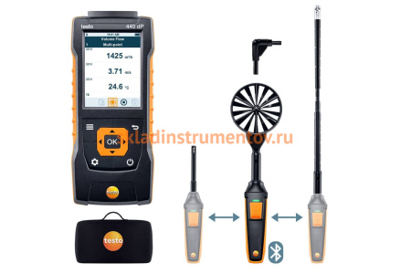 Комплект для вентиляции Testo 440 dP с Bluetooth крыльчаткой, зондом-крыльчаткой 0563 4410