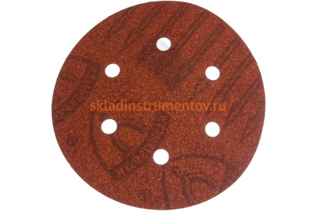 Круг шлифовальный на липучке для обработки дерева (150 мм; Р100; 6 отверстий) KLINGSPOR 270451
