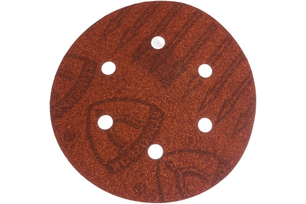 Круг шлифовальный на липучке для обработки дерева (150 мм; Р100; 6 отверстий) KLINGSPOR 270451