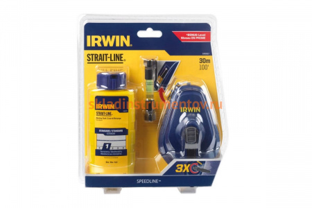 Разметочный шнур SPL30M с синим мелом (113 г) и подвесным уровнем Irwin 64494LP