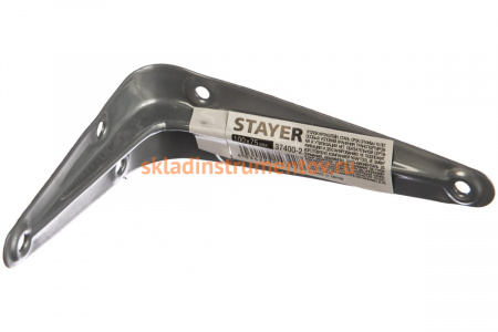 Уголок-кронштейн STAYER 100х75 мм, серый 37400-2