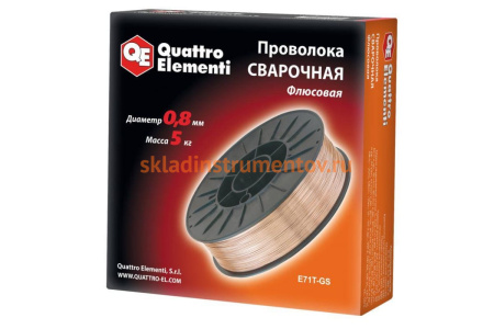 Проволока сварочная флюсовая (5 кг; 0.8 мм) QUATTRO ELEMENTI 770-377