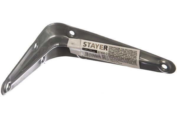 Уголок-кронштейн STAYER 100х75 мм, серый 37400-2