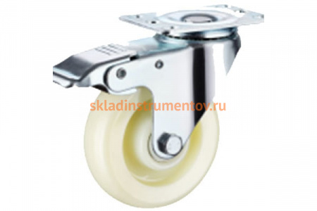 Колесо полипропиленовое поворотное с площадкой и тормозом 320100Sb (100 мм; 130 кг) А5 1005824