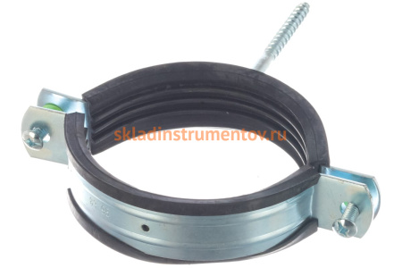 Трубный хомут Зубр оцинкованный, с шурупом, 3", 100шт 37854-83-95-100