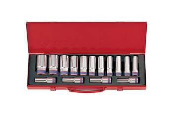 Набор глубоких двенадцатигранных торцевых головок 1/2", 10-32мм, 15шт KING TONY 4215MR