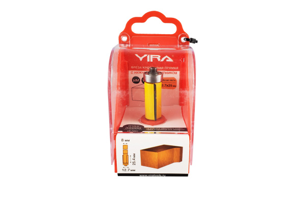 Фреза кромочная прямая (12.7х25 мм; нижний подшипник 12.7 мм) VIRA 553327