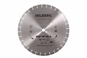 Диск алмазный отрезной сегментный Hard Materials Laser (450x25.4 мм) Hilberg HM110