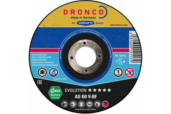 Диск отрезной по металлу Evolution AS60V (115x1x22.23 мм) DRONCO 1111246100