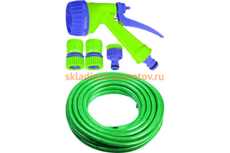 Набор поливочный (шланг 3/4", 15 м; 6-реж. пистолет; соед.; адаптер) MATRIX 67422