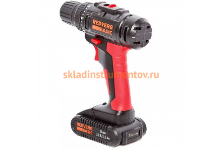 Аккумуляторная дрель-шуруповерт REDVERG Basic SD18L/1-2 6628621