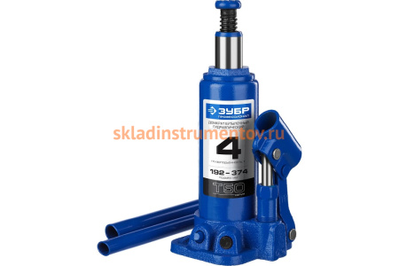 Гидравлический бутылочный домкрат 4т, 192-374мм, ЗУБР Профессионал T50 43060-4_z01