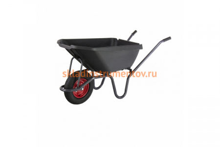Садово-строительная тачка с пластиковым корытом, грузоподъемность СИБРТЕХ 175 кг 68919