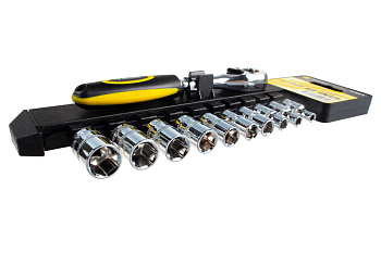 Набор торцевых головок с трещоткой ЭВРИКА 1/4 DR 4-13мм 11 предметов на держателе ER-96070